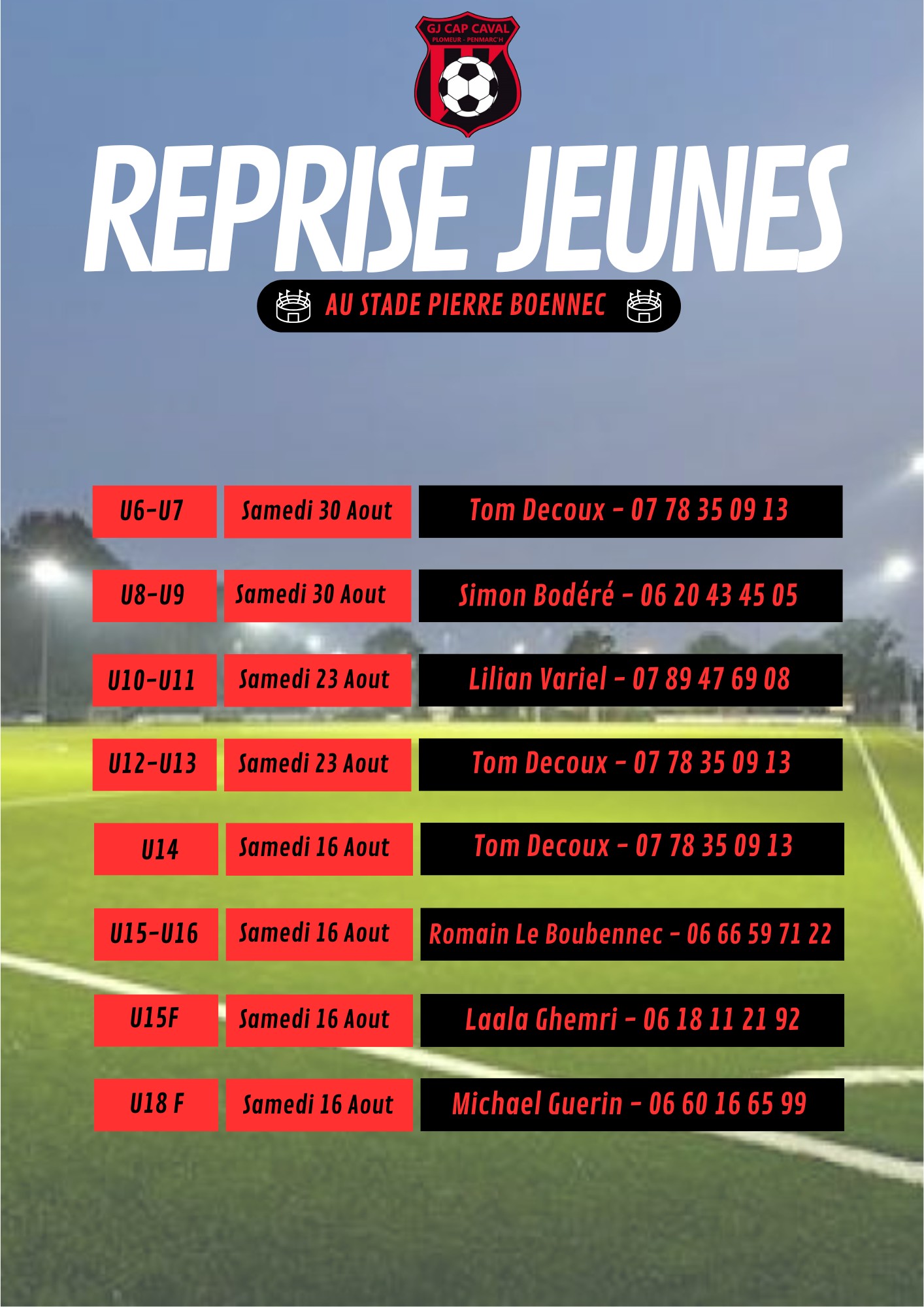 Calendrier de reprise