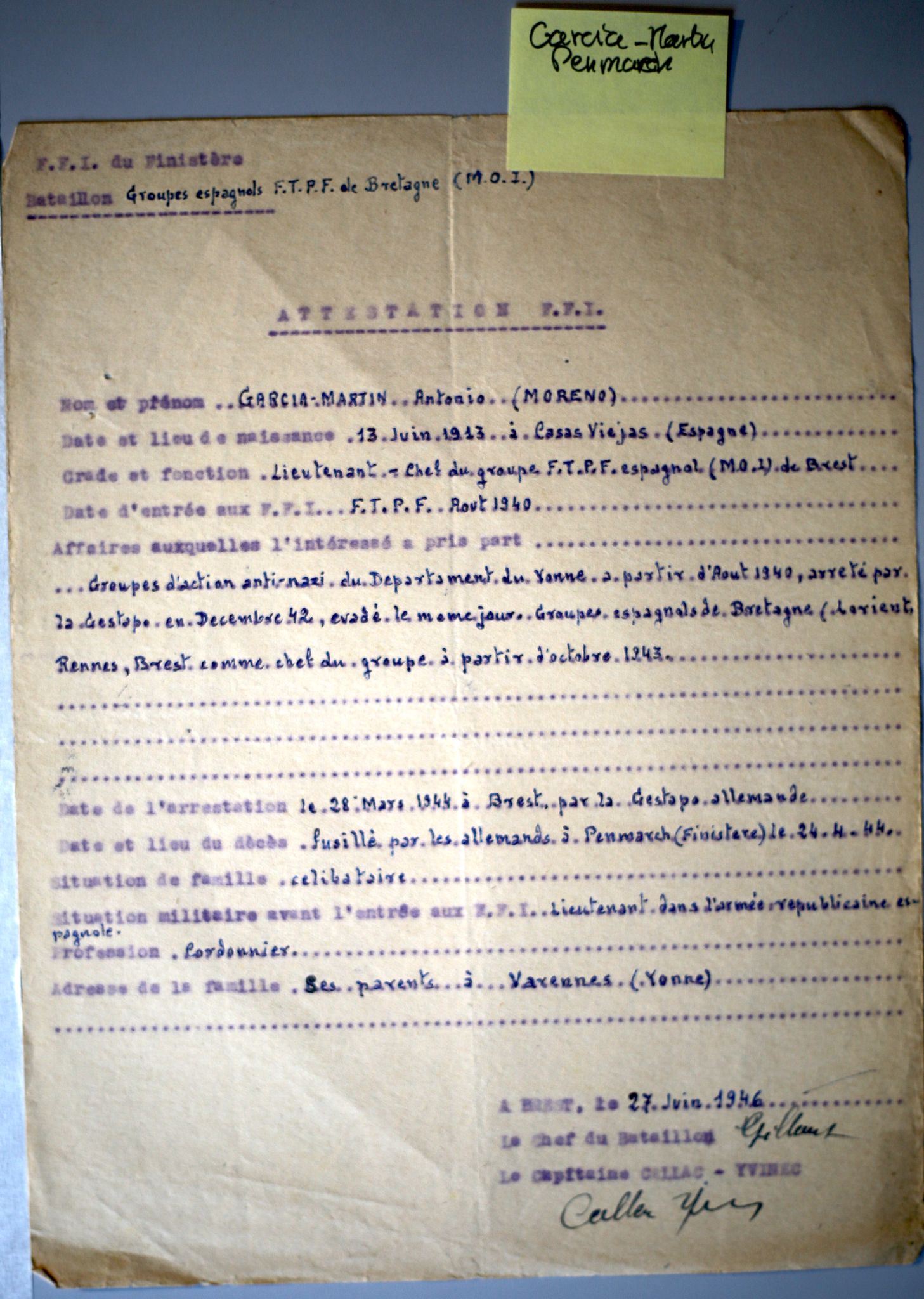 Garcia martin antonio ne a casas viejas espagne