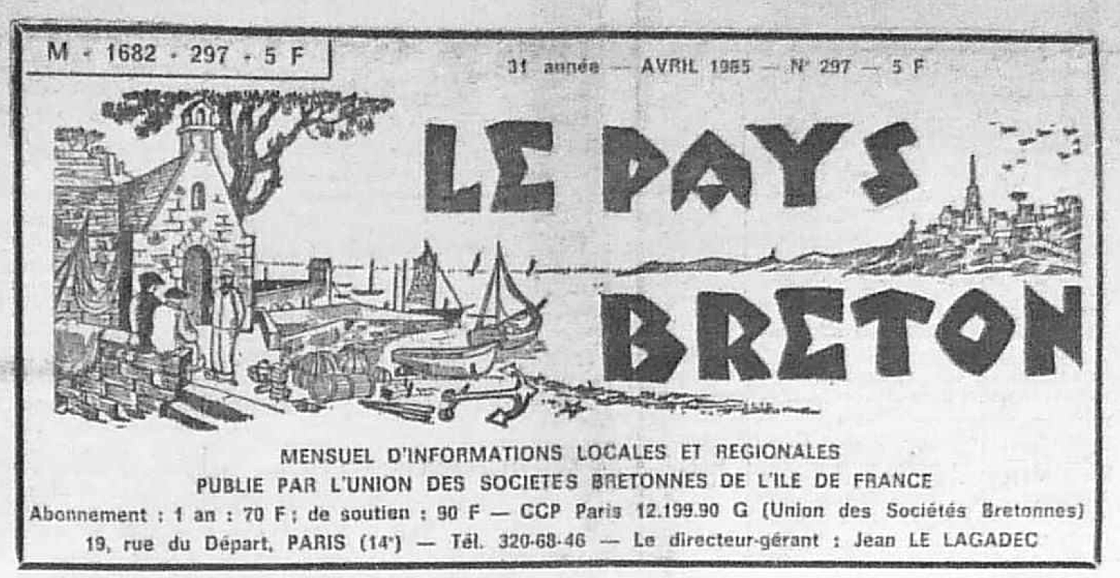 Couverture Le Pays Breton Avril 1985