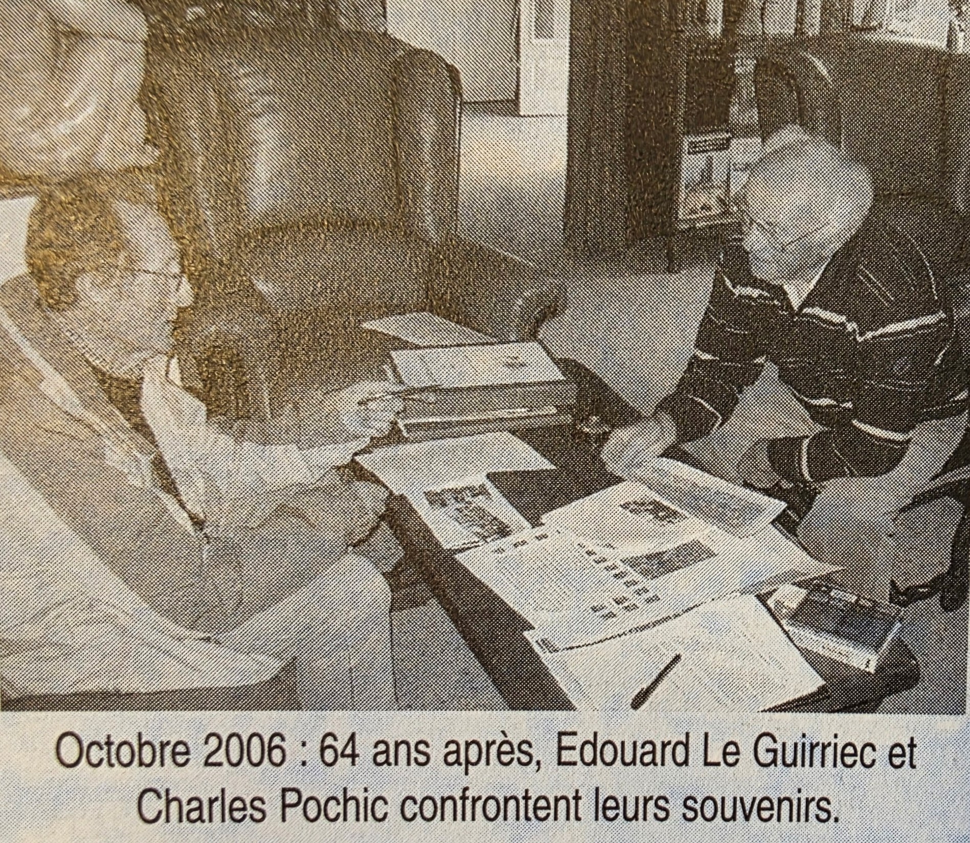 Retrouvailles en 2006 entre Édouard Le Guirriec et Charles Pochic