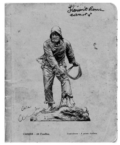 Cahier d'écolier de René Hervé à l'EAM