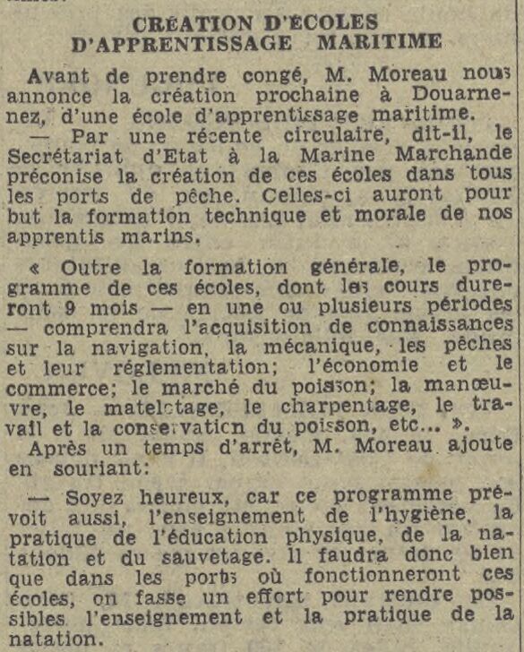 Article de presse sur le programme des EAM