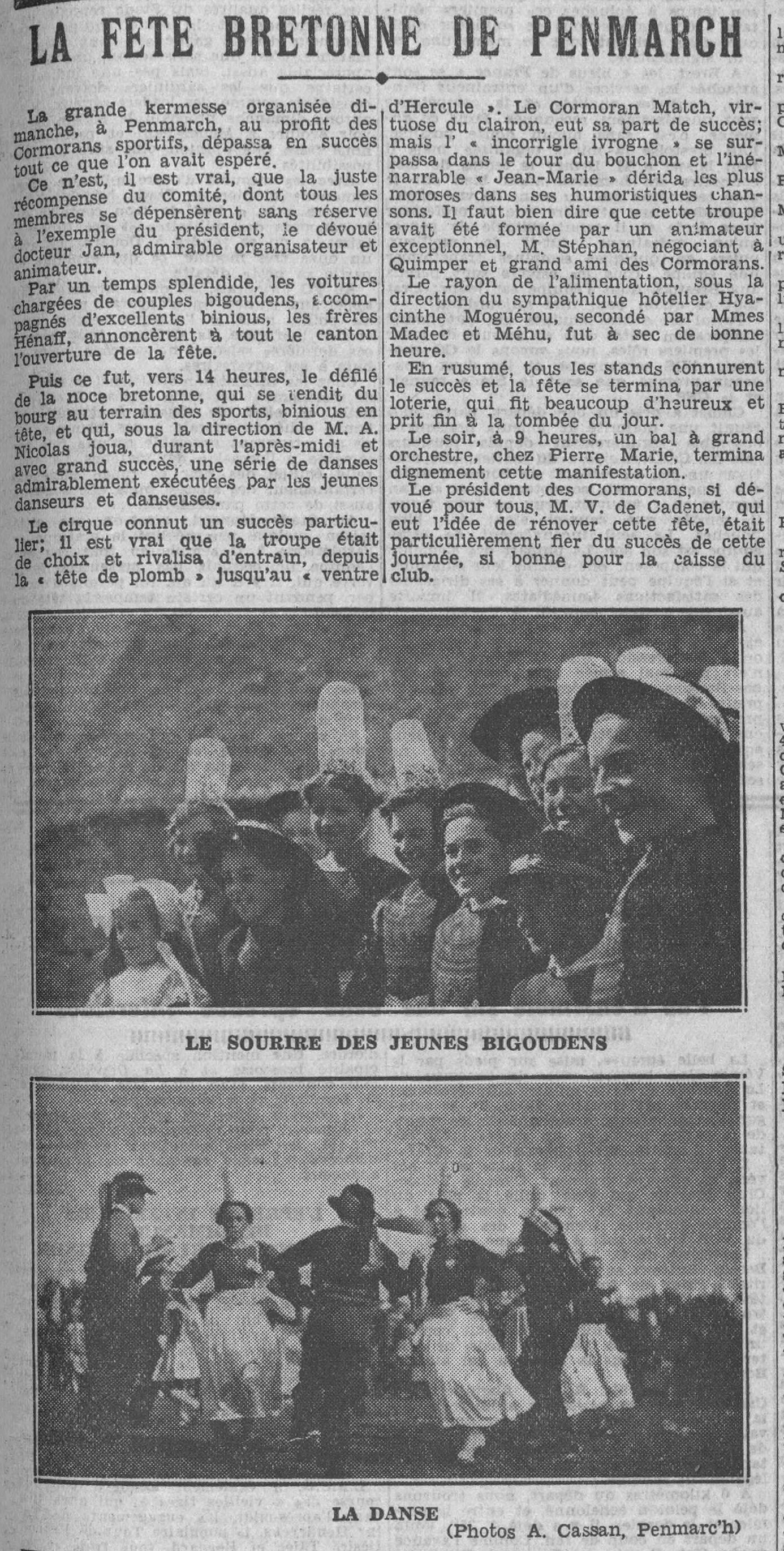 Article 1938 Fête Cormorans