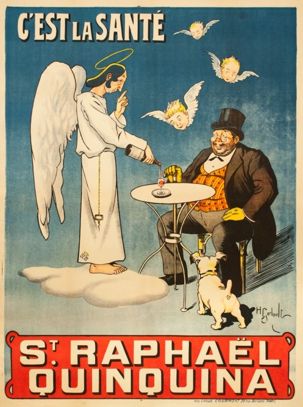 Affiche ancienne publicite gerbault quinquina st raphael c est la sante