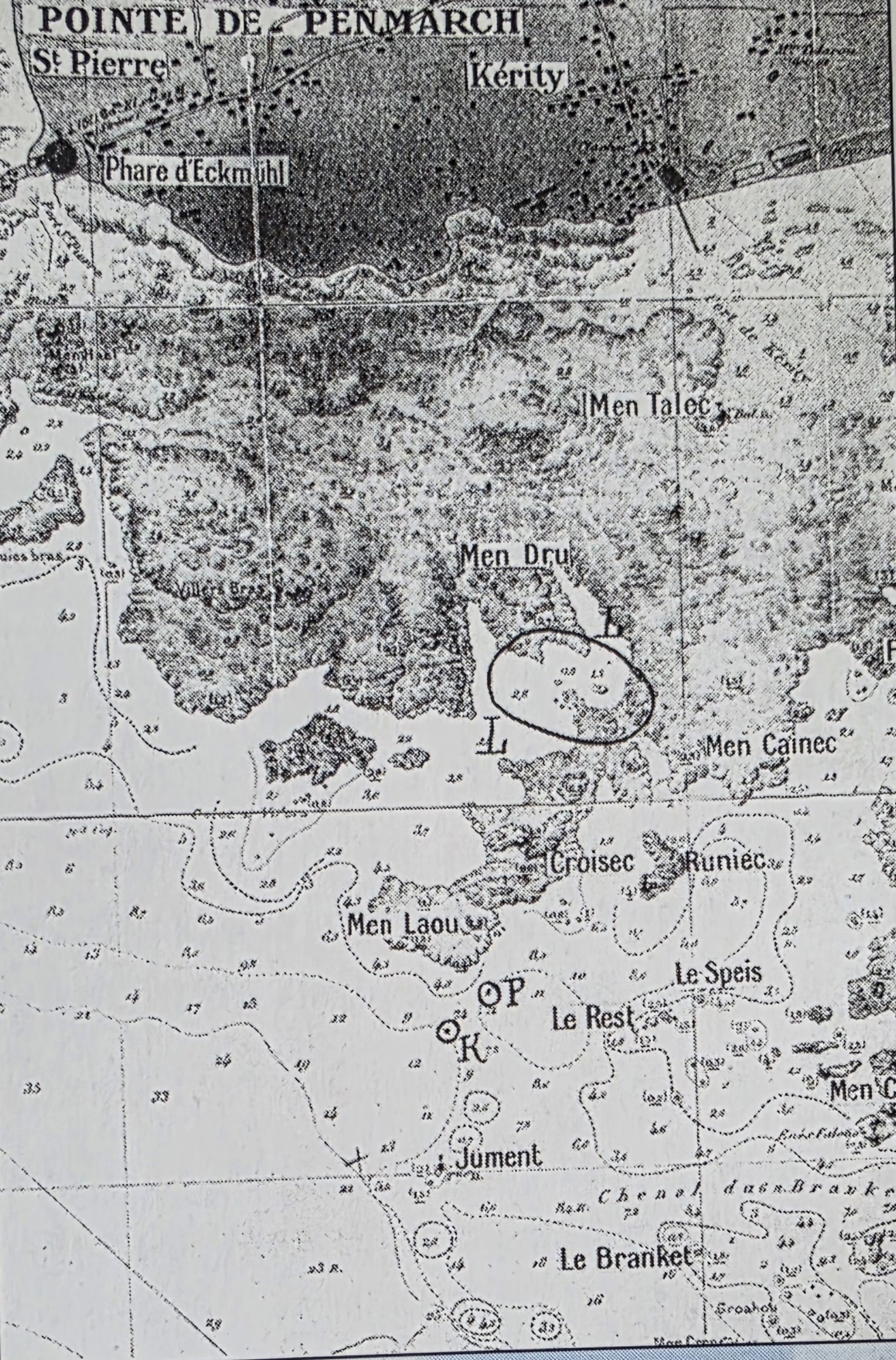 Carte des lieux du naufrage