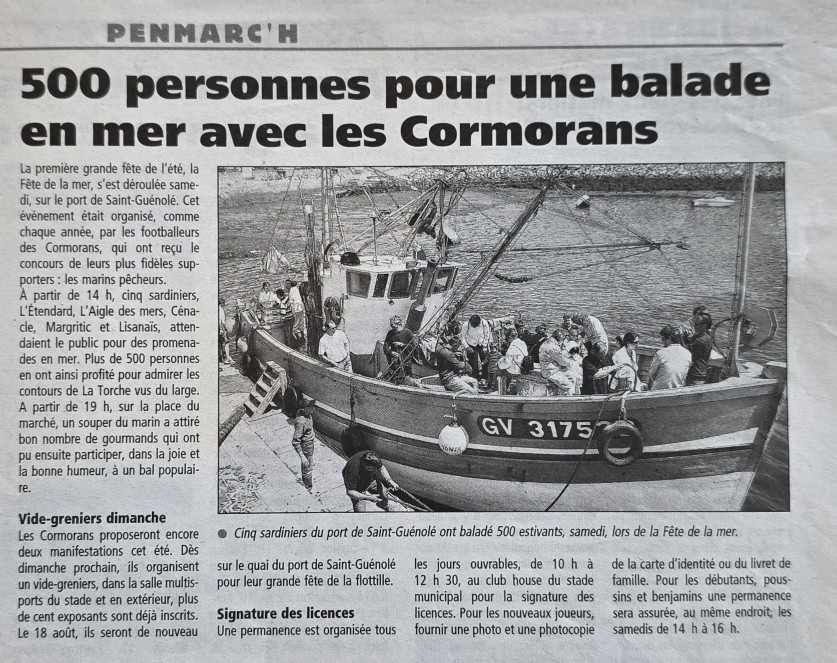 Sardinier GV 3175 chargé de passagers