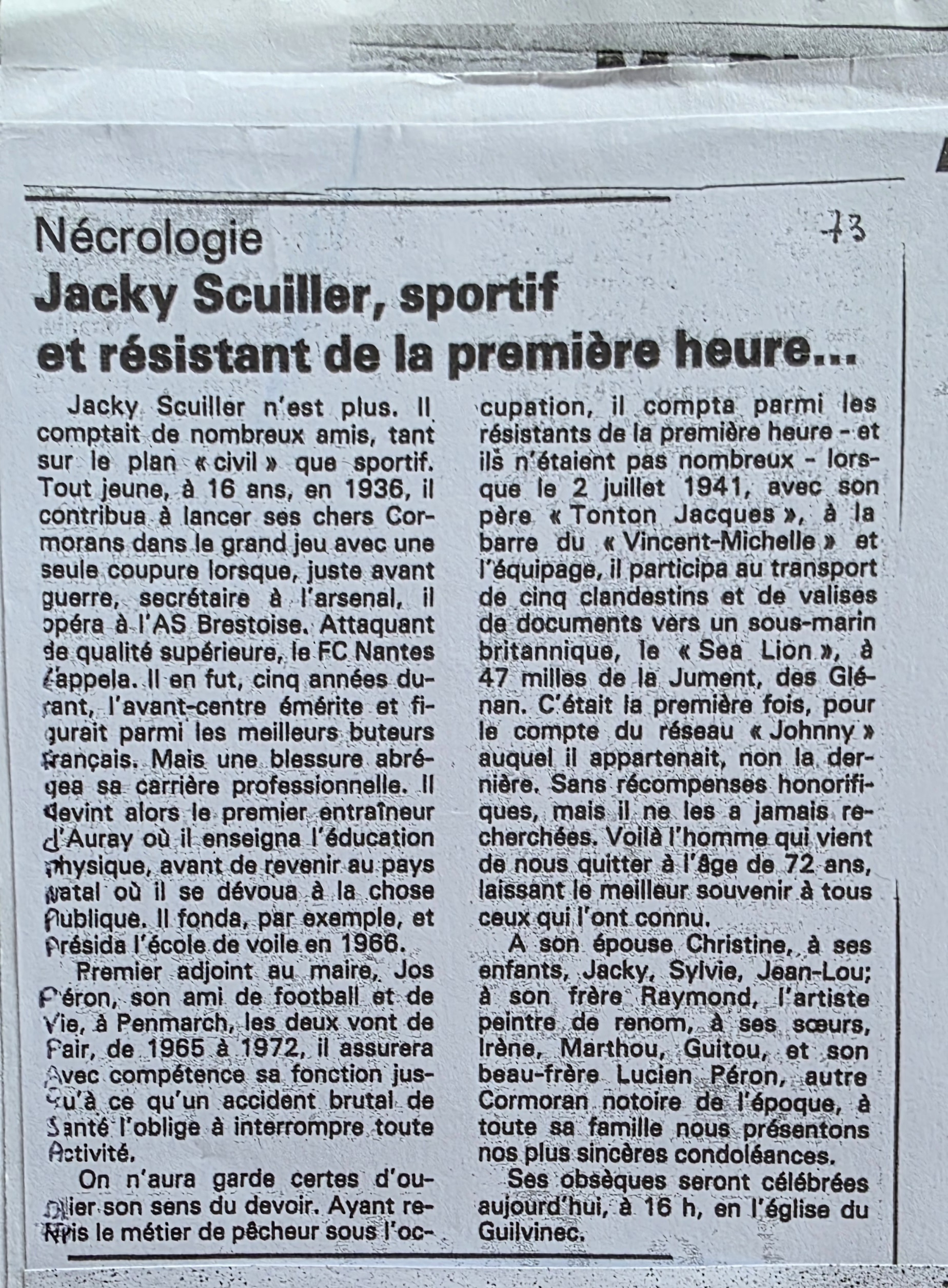 Nécrologie Jacky Scuiller